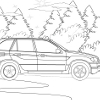 Kid's coloring: The car on the road